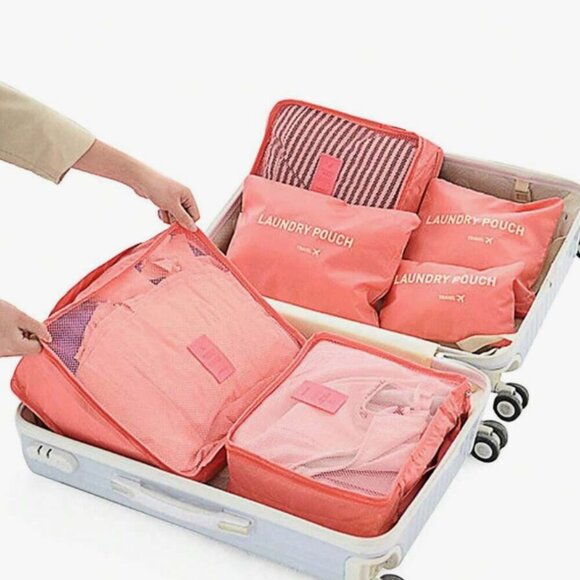 Packing Cubes for Travel 6 Piece Bags Watermelon Color NWT - Picture 5 of 5